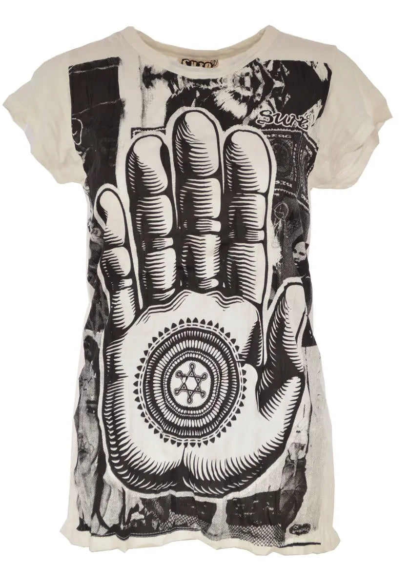Sure T-Shirt Big Hand Woman Damen Vintage Top