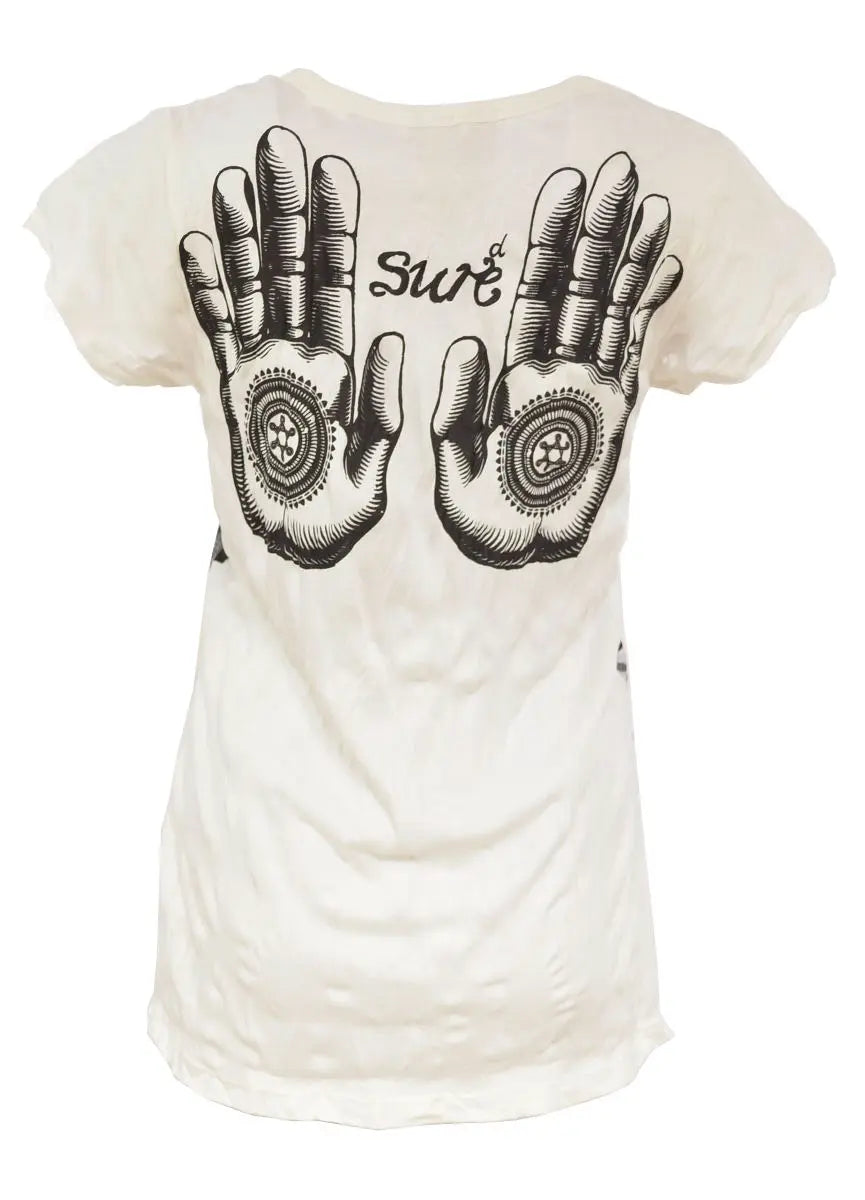 Sure T-Shirt Big Hand Woman Damen Vintage Top