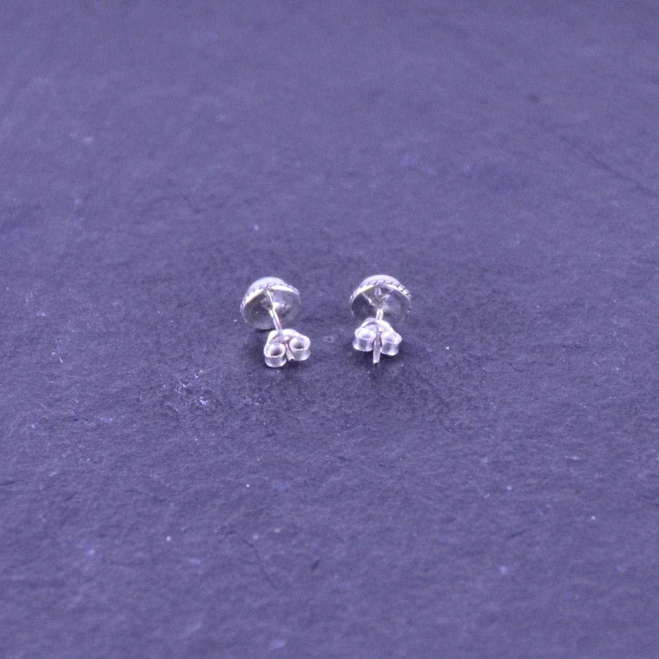 Türkis Silber Ohrstecker, rund - Talisman Silberschmuck