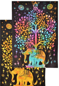 Wandbehang Elefant & Lebensbaum Indisches Wandtuch, 210x140 cm