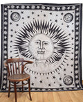 Sonne Mond Wandtuch indischer Wandbehang
