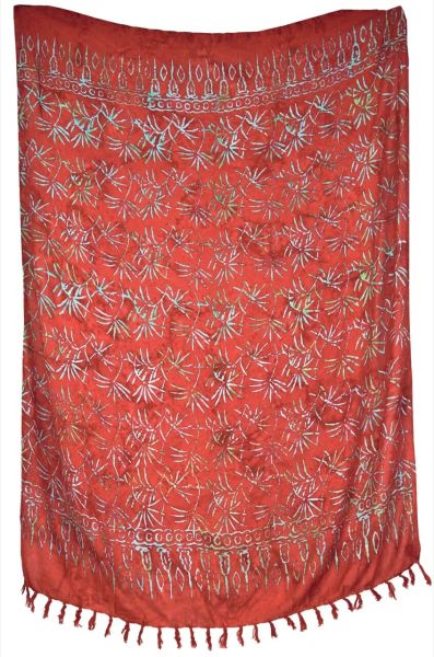 Sarong Rot-Türkis Batik Lunghi Pareo Tuch