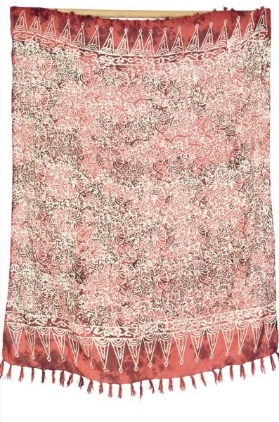 Sarong Rot Weiss Blumenmuster Lunghi Pareo Tuch