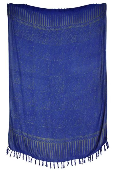 Sarong Tuch Kreisemotiv Dunkelblau Lunghi Pareo